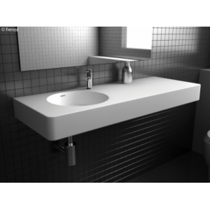 Encanto 1200 Solid Surface Wall-Hung Basin Left Hand Bowl